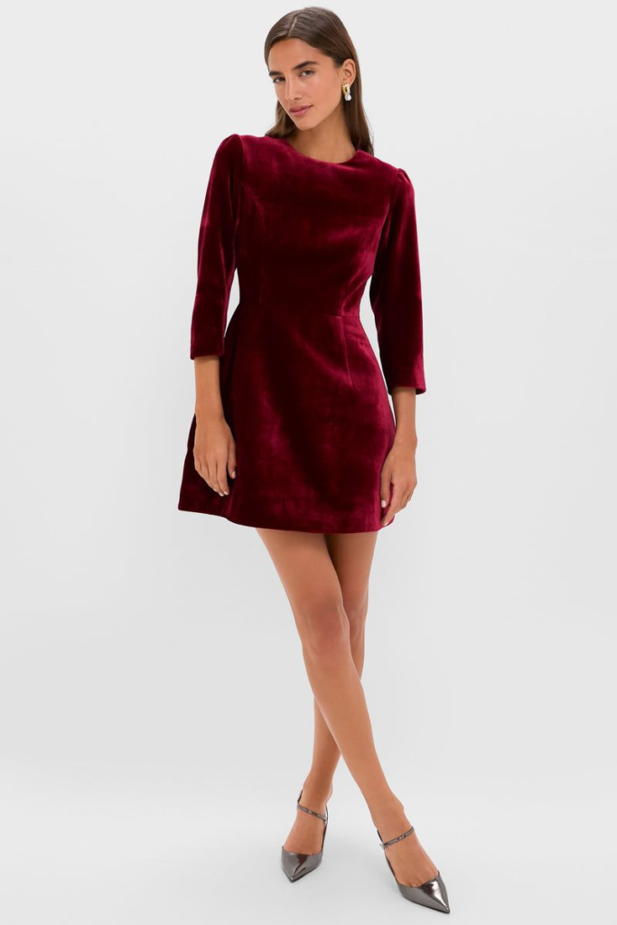 Tuckernuck Red Velvet Silk Dress
