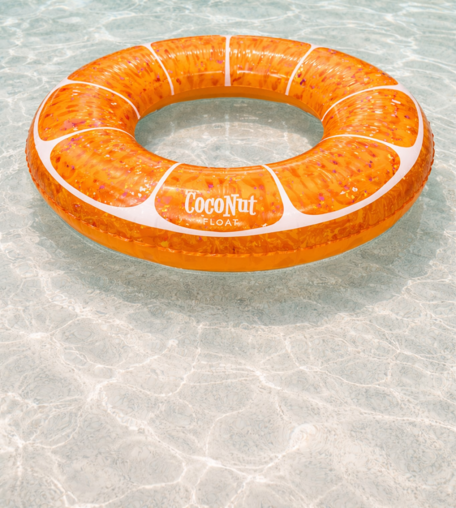 Orange Glitter Pool Float