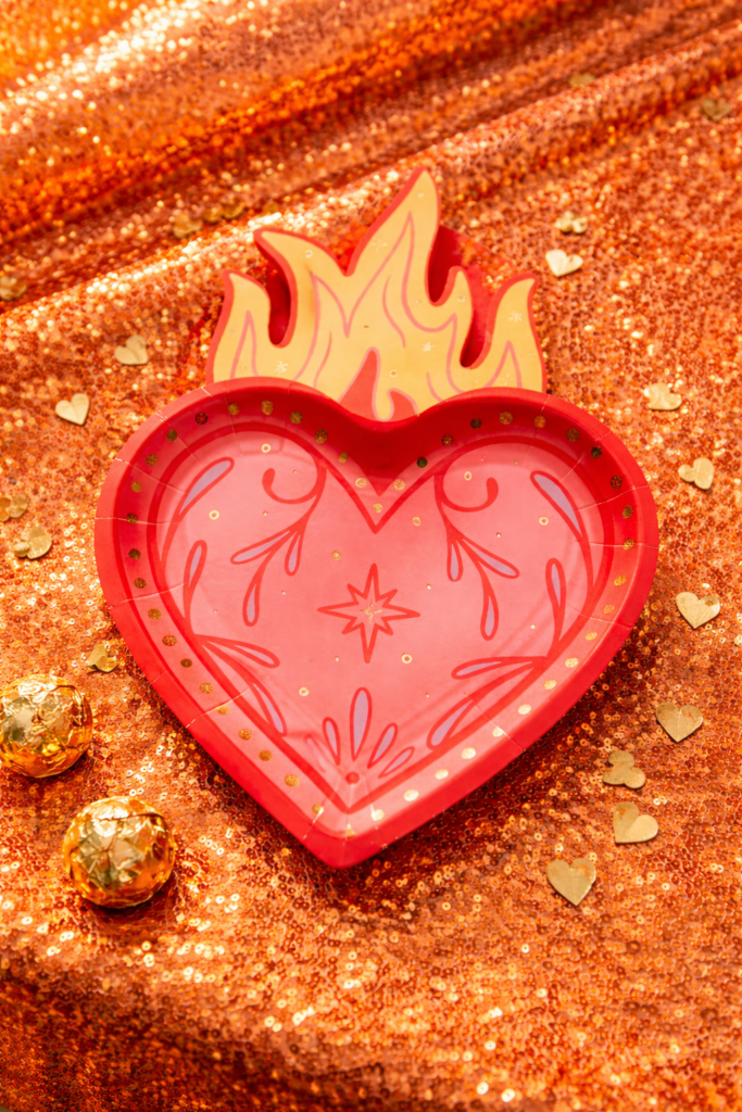 Flaming Hearts Plates