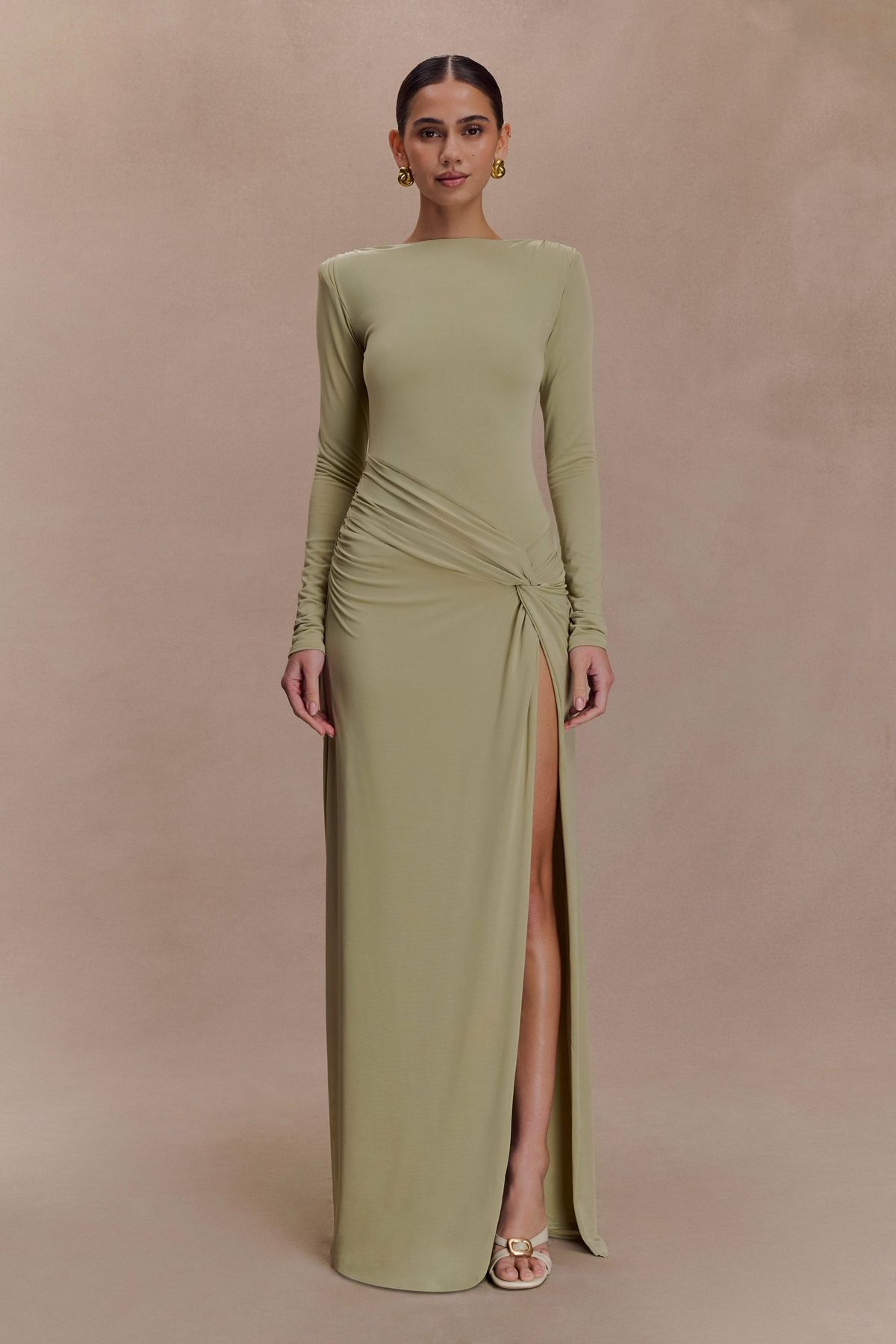 Meshki Long Sleeve Gathered Maxi Dress