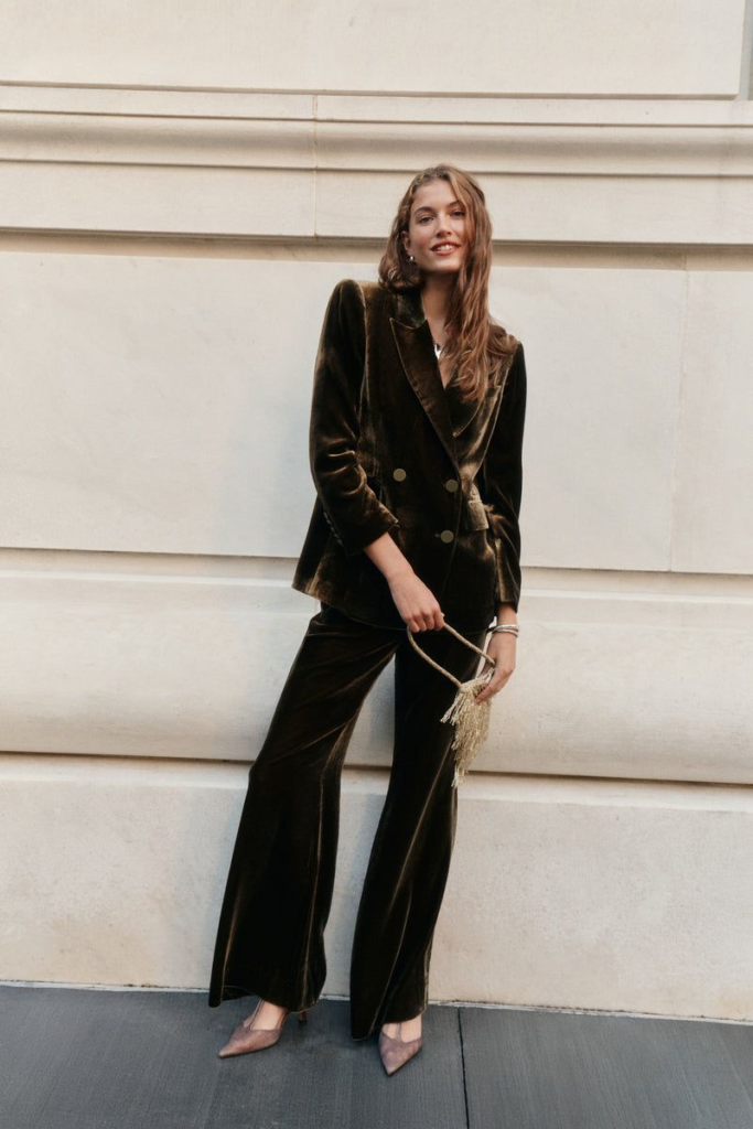 Tuckernuck Olive Velvet Diana Blazer