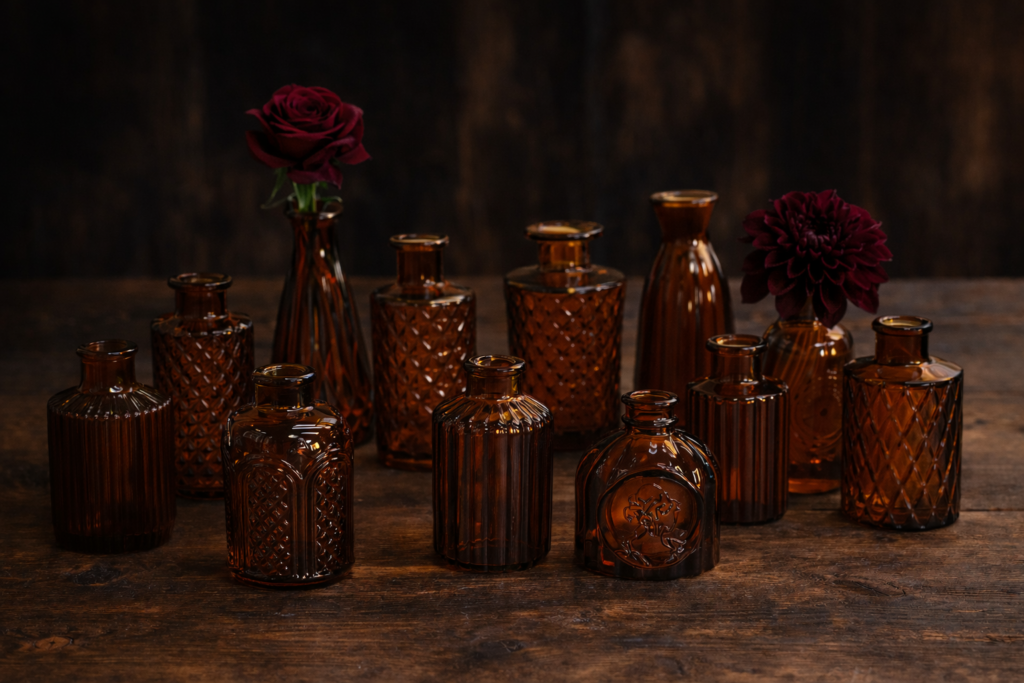 Amber Bud Vases