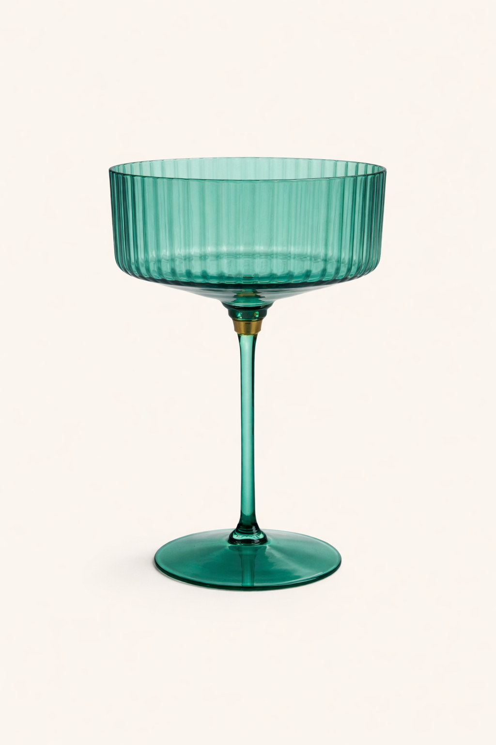 Plastic Vintage Ribbed Coupe Glasses