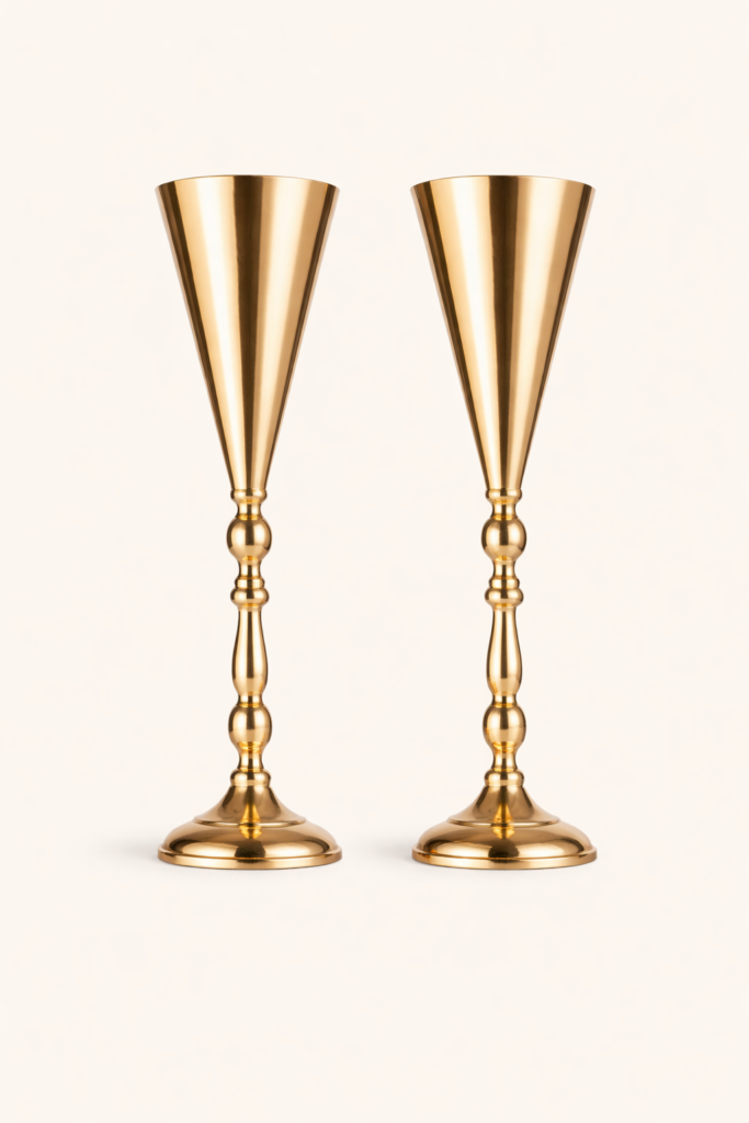 Tabletop Metal Trumpet Vase