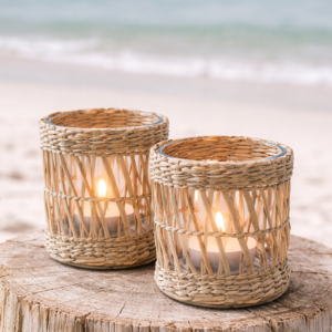 Rattan Woven Candle Holders