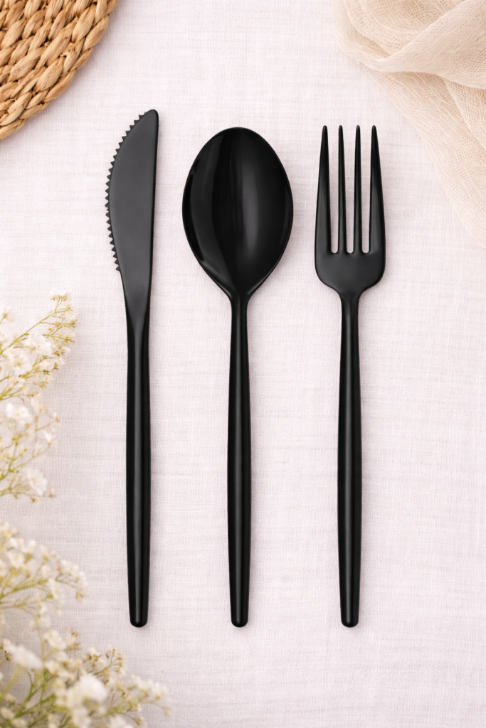 Black Silverware Set