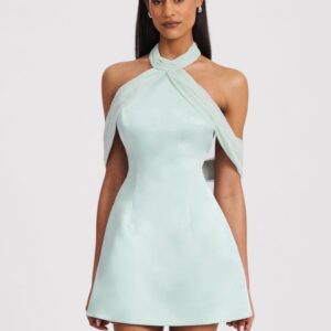 Nordstrom Halter Off-shoulder Backless Mini Dress