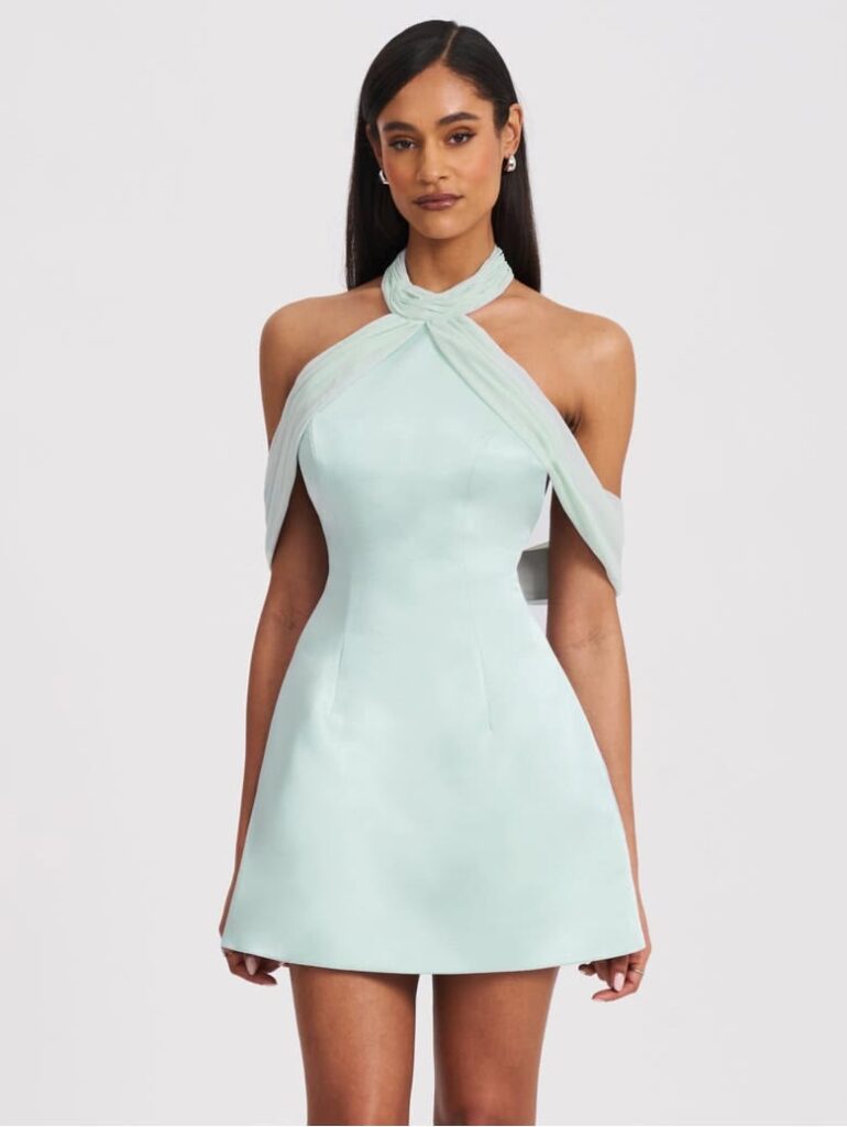 Nordstrom Halter Off-shoulder Backless Mini Dress