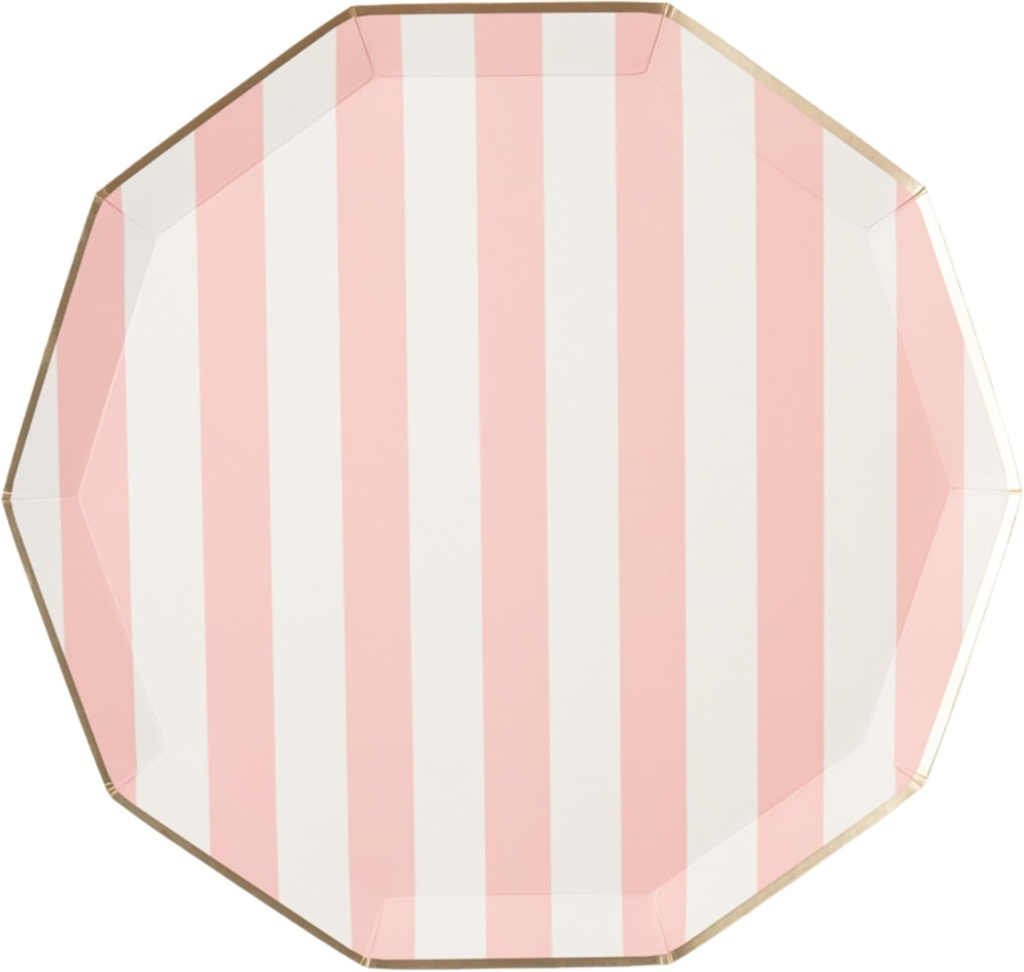 Light Pink Striped Plates