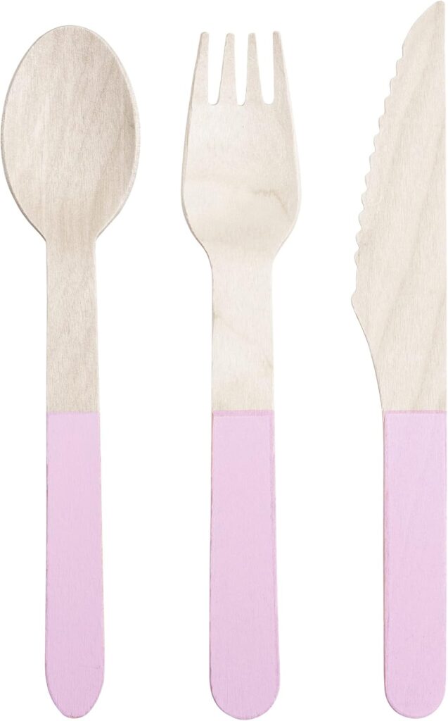 Pink Wooden Cutlery