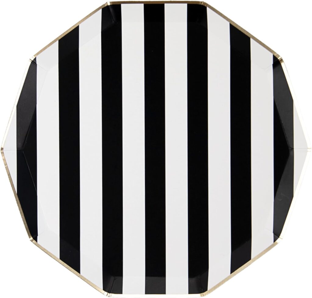 Black Stripe Party Plates