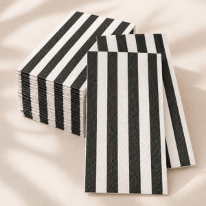 Black and White Striped Paper Napkins