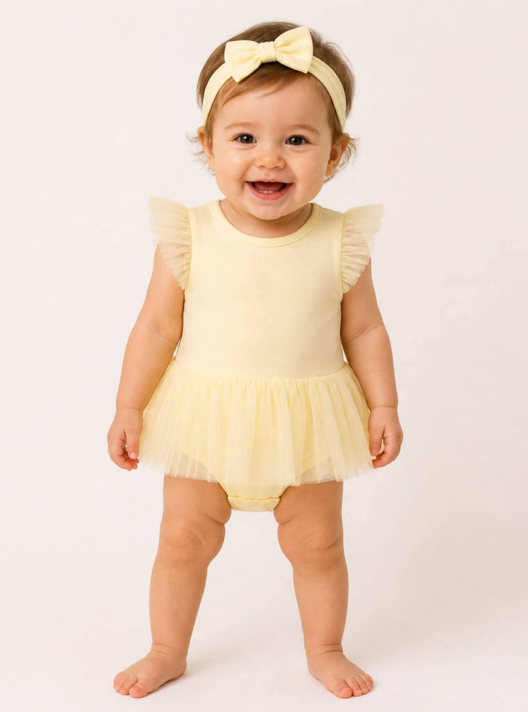 Little Me Yellow Mesh Skirt Bubble